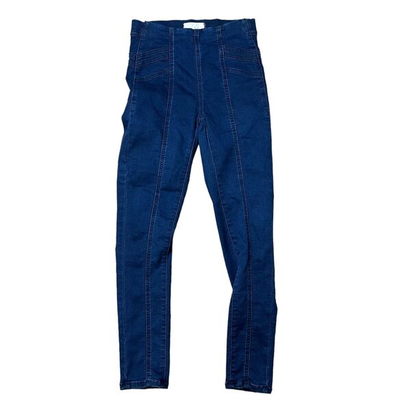 Anthro We The Free People Sz 24 Jeans Feel Alright Skinny Stretch Pull On Denim - Picture 2 of 11